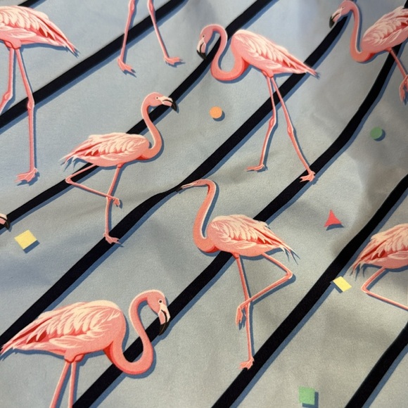 Trunks Surf & Swim Xxl Blue Flamingos Lined Drawstring Waist Men's Swim … - Picture 3 of 8